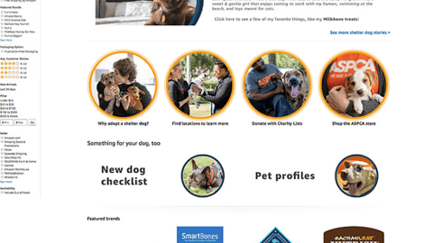 Amazon ASPCA 'Adopt a Shelter Dog Month' Page